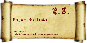 Major Belinda névjegykártya